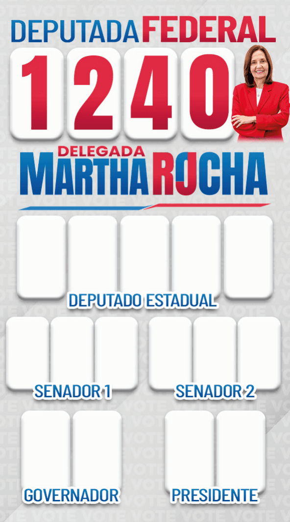Verso da colinha, com o 1240 marcado e quadrados em branco para os demais cargos.